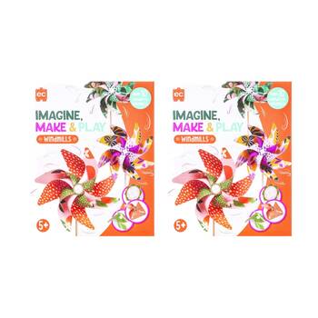 2x 10pc Educational Colours Imagine Make & Play Wonderful Windmills Pack 5y+