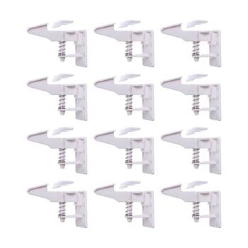 12x 4pc Dreambaby Push Down Catches Baby/Child Safety Cabinet Locks White