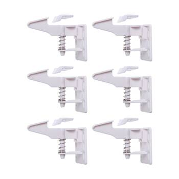 6x 4pc Dreambaby Push Down Catches Baby/Child Safety Cabinet Locks White