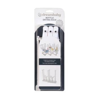 Dreambaby Foldable Baby Bottle Drying Rack Dishwasher Safe White