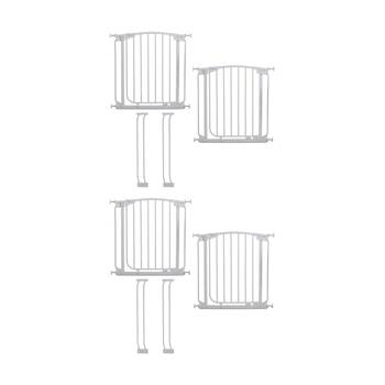 2x 4pc Dreambaby Chelsea Pressure Mounted Baby Safety Gate & Extensions White