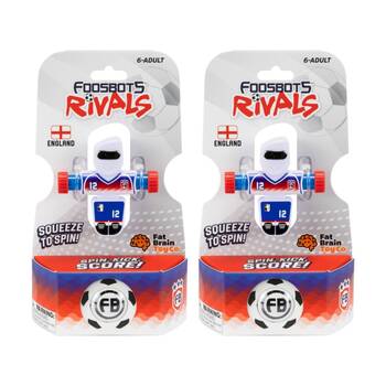 2PK Foosbots 6Y+ Rivals Team England Squeeze To Spin Kids Soccer Football Toy