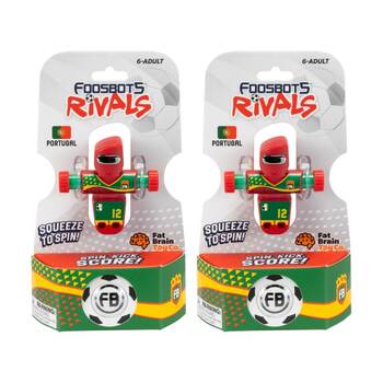 2PK Foosbots 6Y+ Rivals Team Portugal Squeeze To Spin Kids Soccer Football Toy