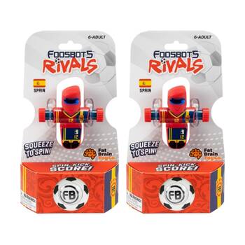 2PK Foosbots 6Y+ Rivals Team Spain Squeeze To Spin Kids Soccer Football Toy