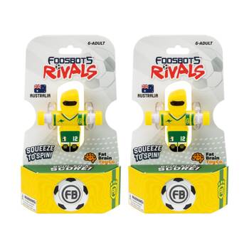 2PK Foosbots 6Y+ Rivals Team Australia Squeeze To Spin Kids Soccer Football Toy