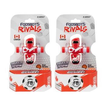 2PK Foosbots 6Y+ Rivals Team Canada Squeeze To Spin Kids Soccer Football Toy