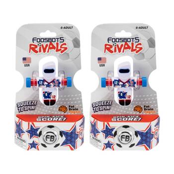 2PK Foosbots 6Y+ Rivals Team USA Squeeze To Spin Kids Soccer Football Toy