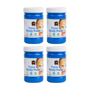 4PK Educational Colours Washable Face Paint Blue Kids Art/Craft 175ml 3y+