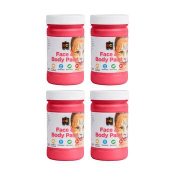 4PK Educational Colours Washable Face Paint Bright Pink Kids Art/Craft 175ml 3y+