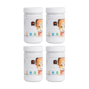 4PK Educational Colours Washable Face Paint White Kids Art/Craft 175ml 3y+