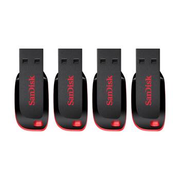 4PK Sandisk 16GB USB 2.0 Flash Drive Cruzer Blade Cz50 Secure