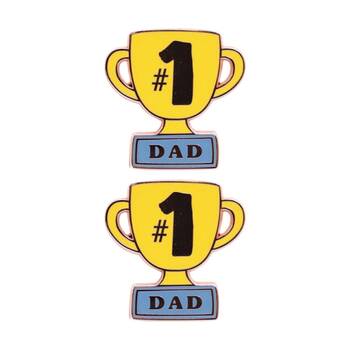 2PK Splosh Father's Day #1 Dad Keepsake Pin Enamel Heartfelt Rose Gold