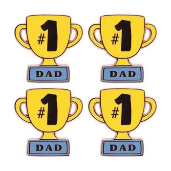 4PK Splosh Father's Day #1 Dad Keepsake Pin Enamel Heartfelt Rose Gold