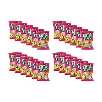 24PK Fads Fun Sticks Natural Yellow Sweet Confectionary Candy 15g