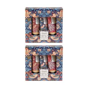 2x 3pc Heathcote & Ivory William Morris Strawberry Thief Hand Cream Set
