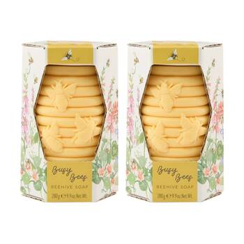 2PK Heathcote & Ivory Busy Bees Beehive Soap Orange Blossom Honey 280g