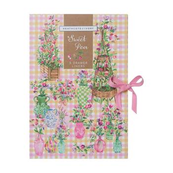 5pc Heathcote & Ivory Sweet Pea Scented Drawer Liners English Lavender