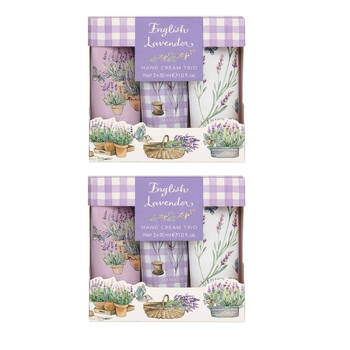 2x 3pc Heathcote & Ivory English Lavender Hand Cream Trio Travel 30ml