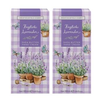 2PK Heathcote & Ivory English Lavender Hand Cream Shea Butter 100ml