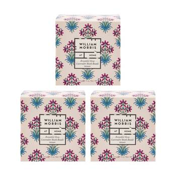 3PK Heathcote & Ivory William Morris Beautiful Sleep Lavender Bath Bomb 200g