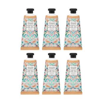 6PK Heathcote & Ivory William Morris Aloe Lime Cream Strawberry Thief 50ml