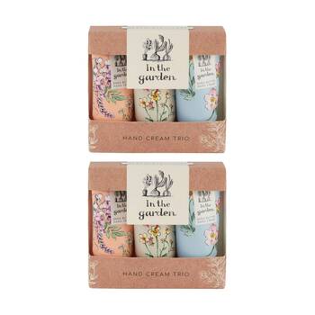2x 3pc Heathcote & Ivory In The Garden Hand Cream Trio Travel Set 30ml