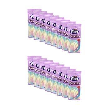 16PK Fini Rainbow Coloured Smooth Pencil Sweet Confectionary Candy 100g