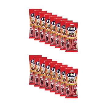 16PK Fini Strawberry Sour Pencil 100g Fruit Flavour Lollies/Gummies