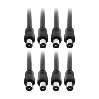 4PK Pro2 2M Rg59Quad Pal Flylead Plug To Lead Black Digital Coaxial Cable Coax