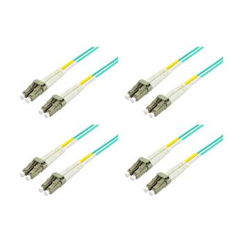 4PK Comsol LC-LC Multi-Mode Duplex Fibre Patch Cable LSZH 50/125 OM4 1M