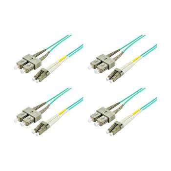 4PK Comsol LC-SC Multi-Mode Duplex Fibre Patch Cable LSZH 50/125 OM4 1M