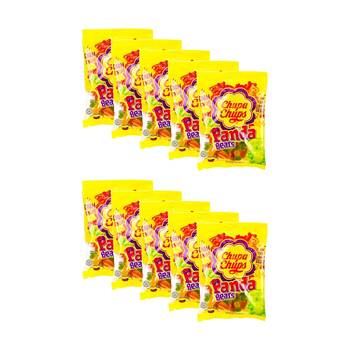 10PK Chupa Chups Jelly Panda Bears Gummy Lollies Sweets Pack Multi Flavour 90g