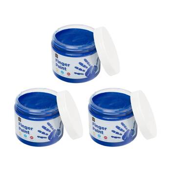 3PK Educational Colours Finger Paint Blue 20ml Kids Art/Craft 250ml 3y+