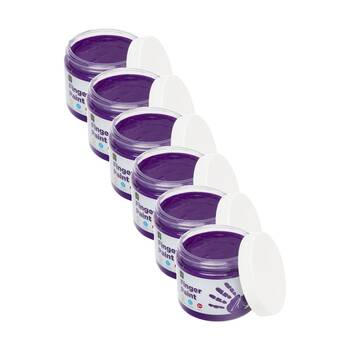 6PK Educational Colours Finger Paint Purple 20ml Kids Art/Craft 250ml 3y+
