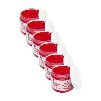 6PK Educational Colours Finger Paint Red 20ml Kids Art/Craft 250ml 3y+
