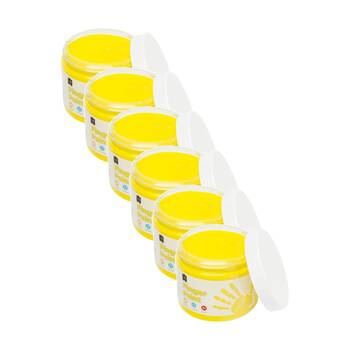 6PK Educational Colours Finger Paint Yellow 20ml Kids Art/Craft 250ml 3y+