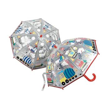 Floss & Rock Kids Colour Changing Umbrella Rain Accessory Construction Theme