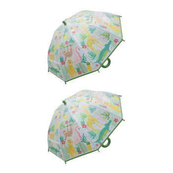 2PK Floss & Rock Colour Changing Umbrella Jungle Design Kids 3y+ 60x70cm