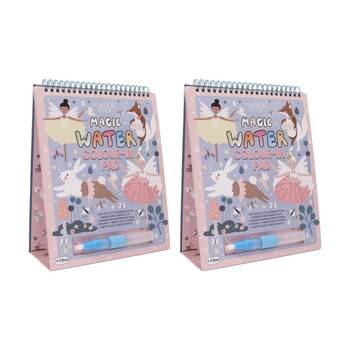 2PK Floss & Rock Magic Water Colouring Flipbook Enchanted Kids 26x20cm 18m+