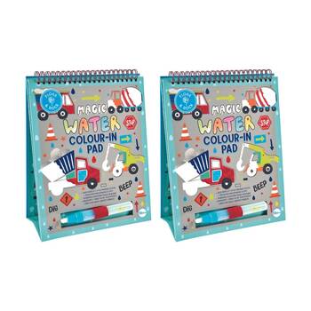 2PK Floss & Rock Magic Water Colouring Flipbook Construction Theme 26x20cm 18m+