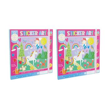 2x 13pc FLOSS & ROCK Sticker Art Rainbow Fairy 8 Scenes 5 Scented Sheets 3y+