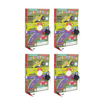 4PK Floss & Rock My Secret Scented Diary Cars Padlock Key Sticker Sheet Kids 3y+