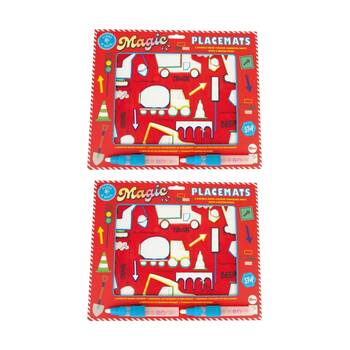 2PK Floss & Rock Magic Water Mats Construction Reusable No Mess 18m+ 30x23cm