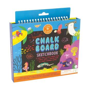 Floss & Rock Chalkboard Sketchbook Ocean Theme 6 Pens 8 Pages Kids 3y+
