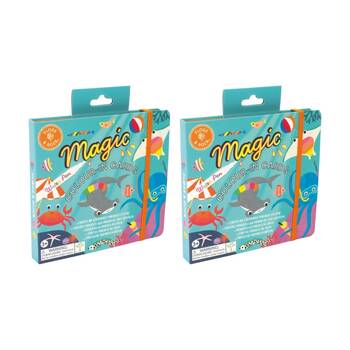 2PK Floss & Rock Magic Water Colouring Ocean Reusable Colour-In Set 3y+ 19x
