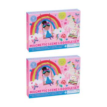 2PK Floss & Rock Kids 3y+ Magnetic Scene And Doodle Drawing Set Rainbow Fairy