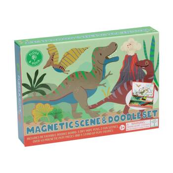 Floss & Rock Kids 3y+ Magnetic Scene And Doodle Drawing Set Dinosaur