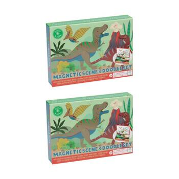 2PK Floss & Rock Kids 3y+ Magnetic Scene And Doodle Drawing Set Dinosaur