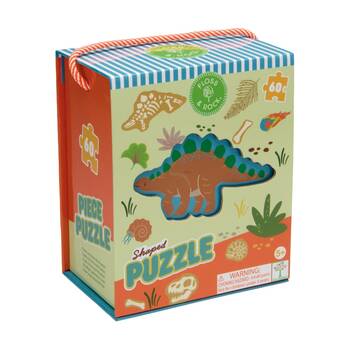 60pc Floss & Rock Kids 5y+ Shaped Jigsaw Puzzle Activity Game Dinosaur