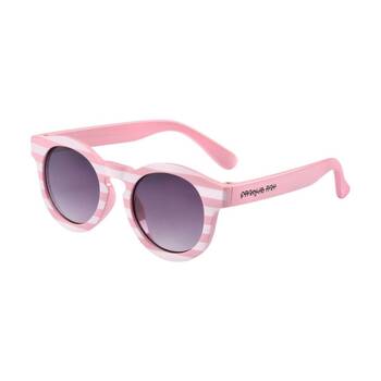 Frankie Ray Sunglasses Smoke Round Stripe Baby UV400 0-2yrs Pink